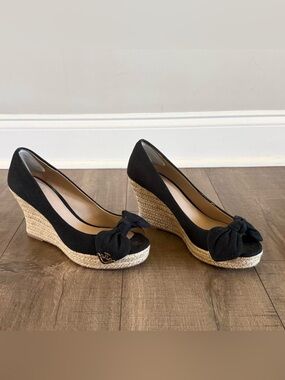 Tory Burch Dory Wedge Espadrilles in Black
